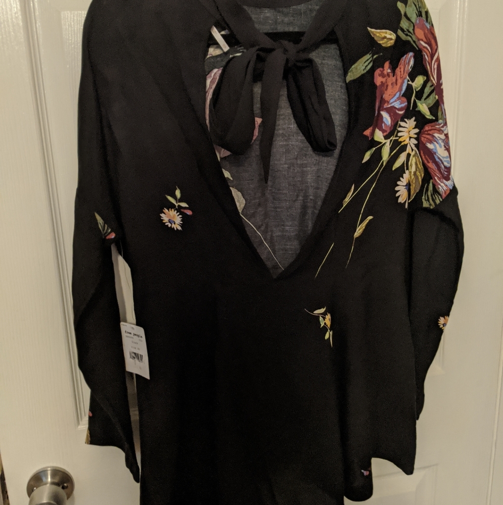 NWT Free People Deep V Neck Mini Dress